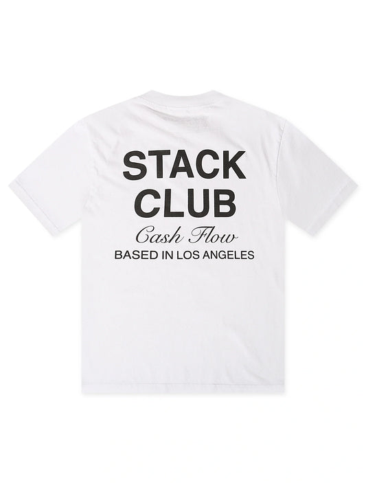 Stack Club Cash Flow Heavyweight Tee - White/Black