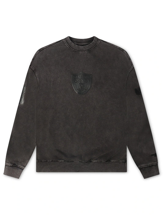 Pro Standard Raiders Enzyme Drop Shoulder Crewneck - Washed Black