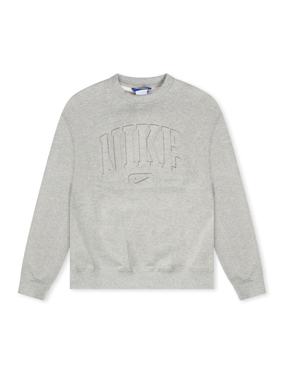 Nike Womens Studio Fleece Embossed Crewneck - Heather Grey