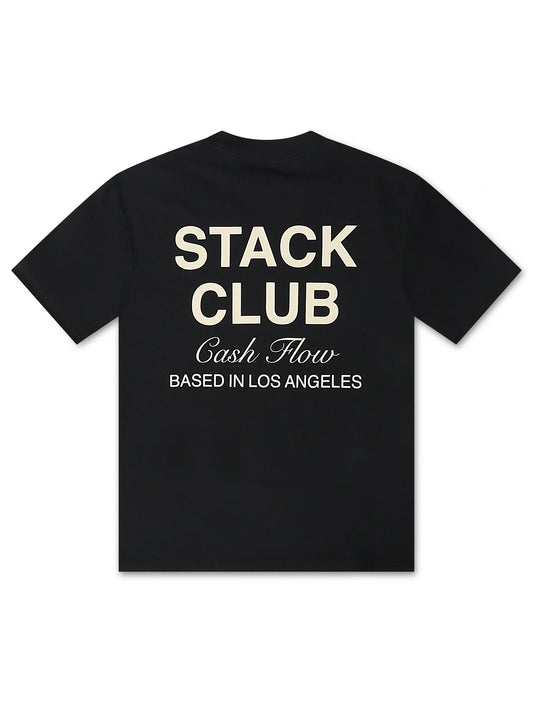 Stack Club Cash Flow Heavyweight Tee - Navy/Cream