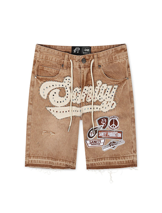 Politics Sanity Jorts - Khaki