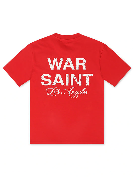 Warsaint LA Script Tee - Red/White