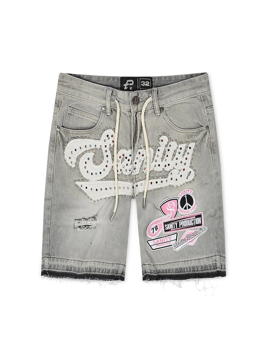 Politics Sanity Jorts - Grey