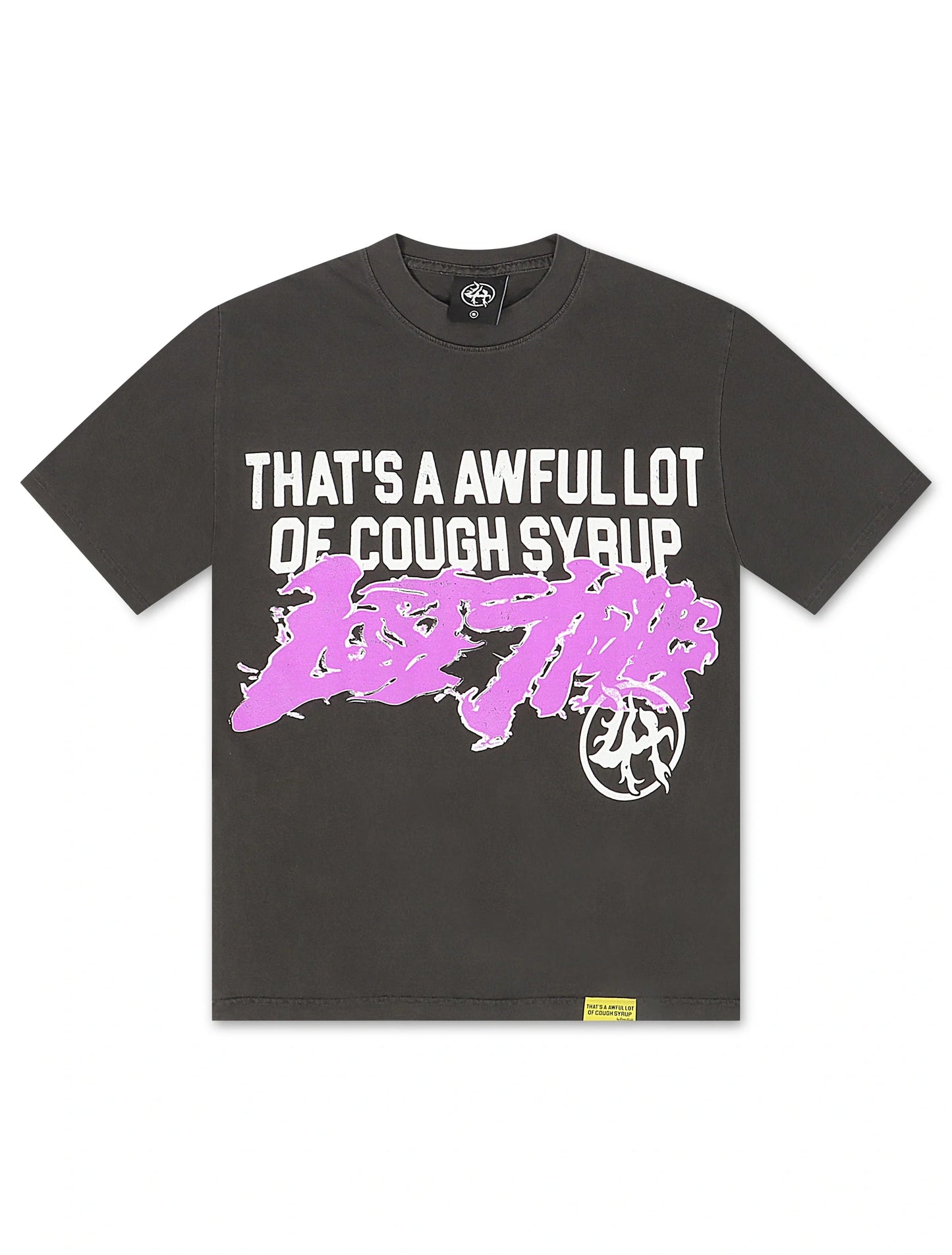 Lost Hills x ALOCS Cough Syrup Tee - Charcoal/Purple