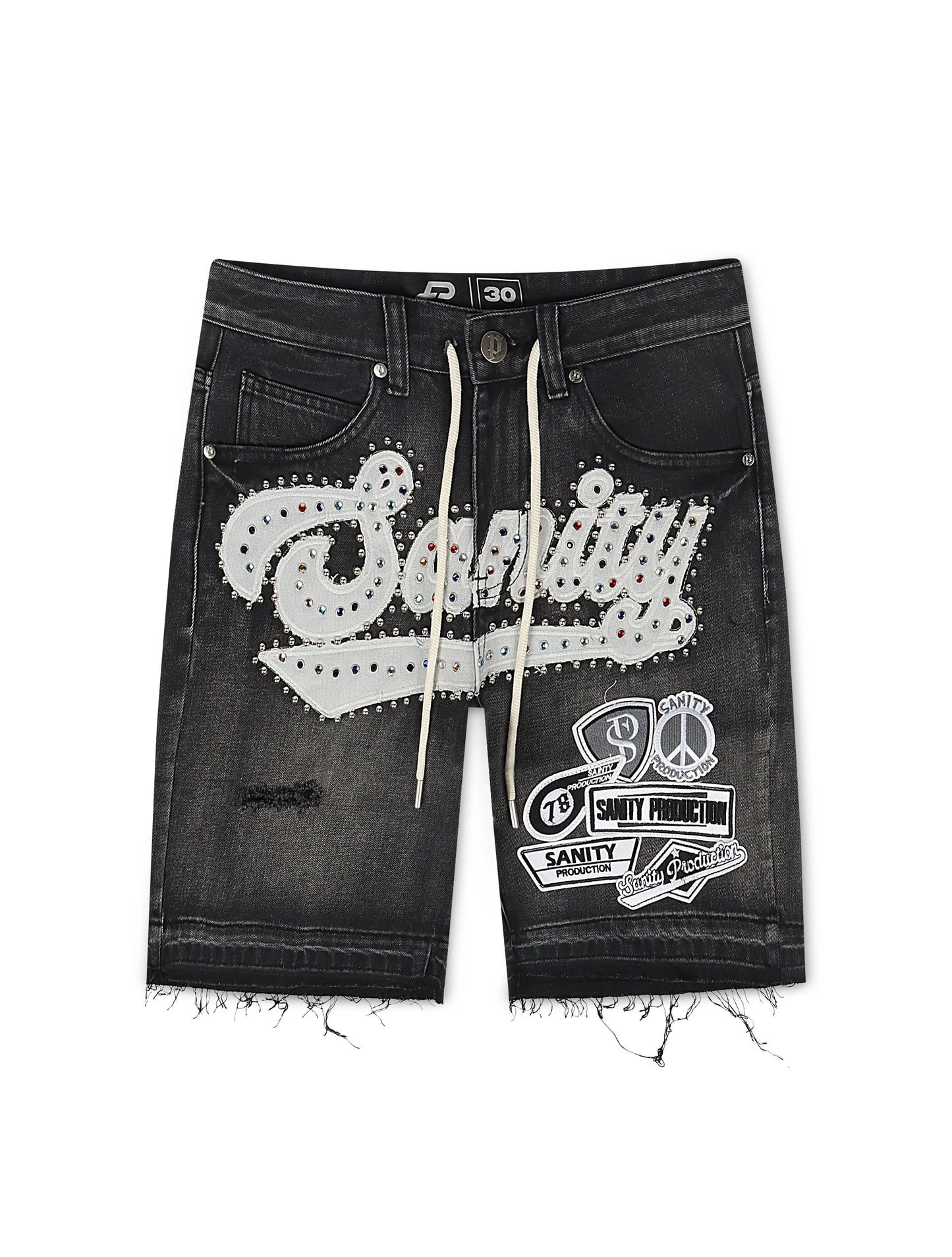 Politics Sanity Jorts - Black Wash
