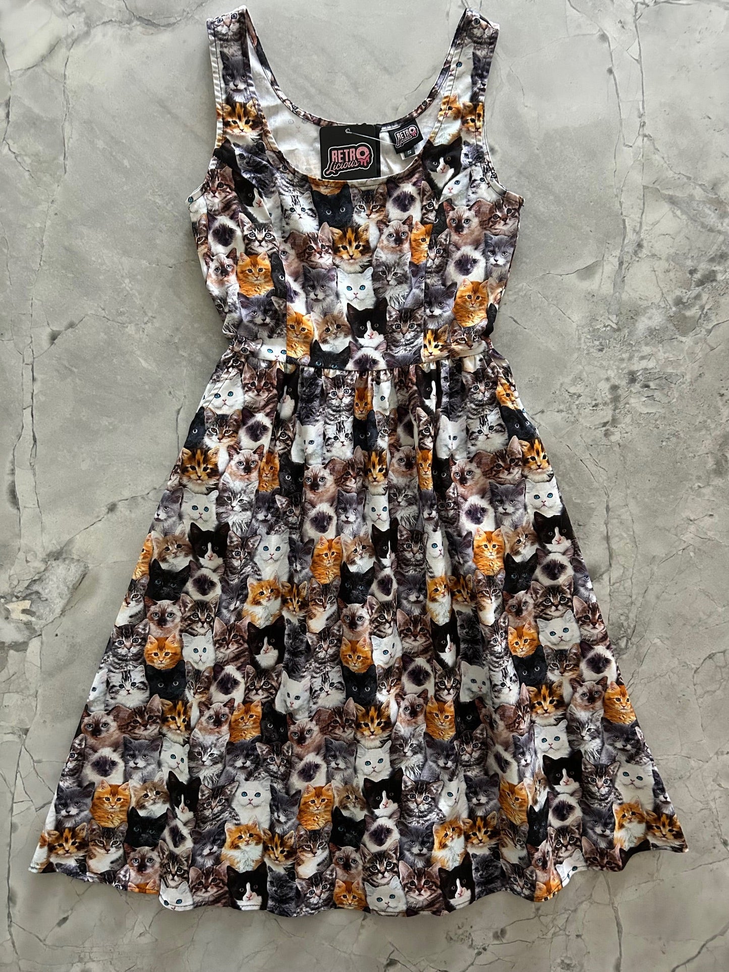Realistic Cats Fit & Flare Dress