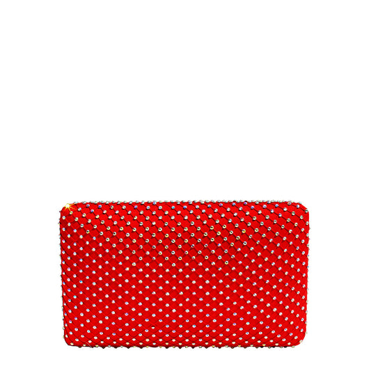 Ruby Fishnet Crystal Clutch