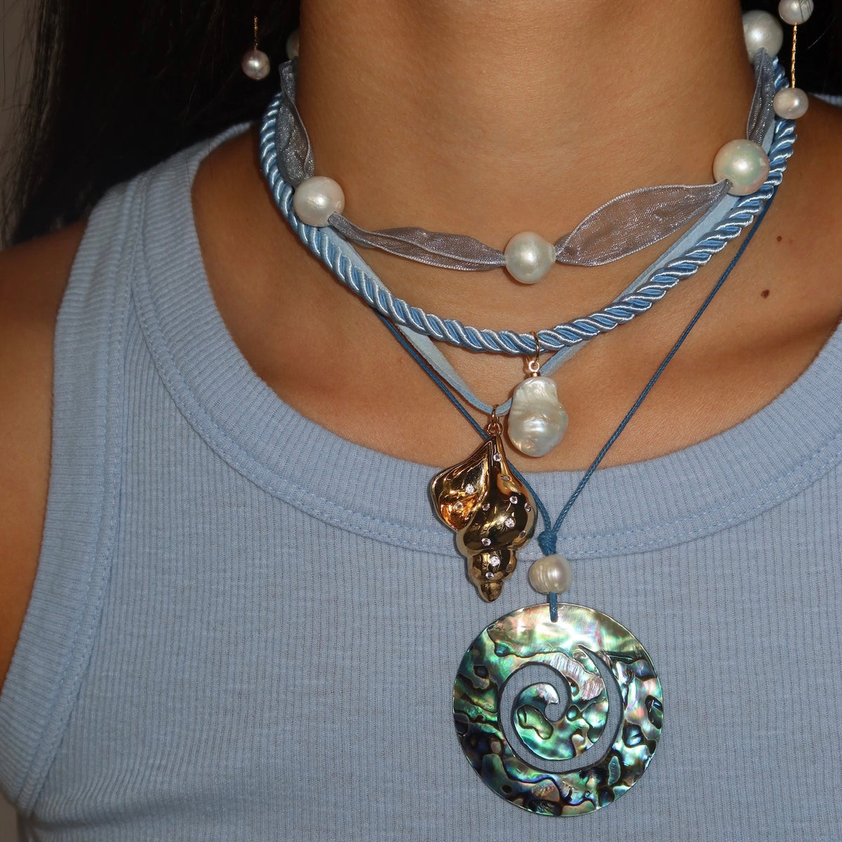 Corsica Necklace in Baby Blue