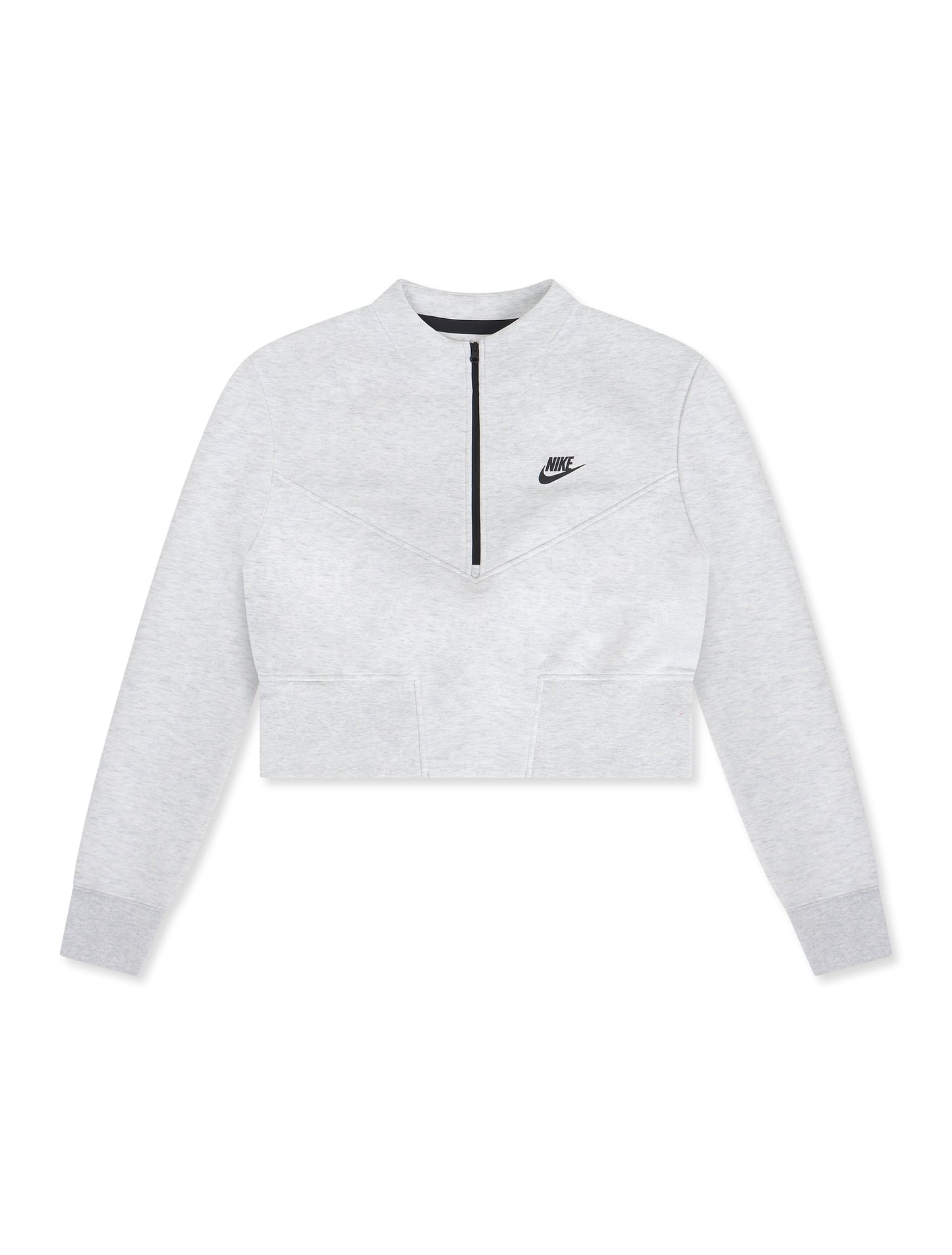 Nike Womens Sportswear Tech Fleece Cropped Top - Light Grey