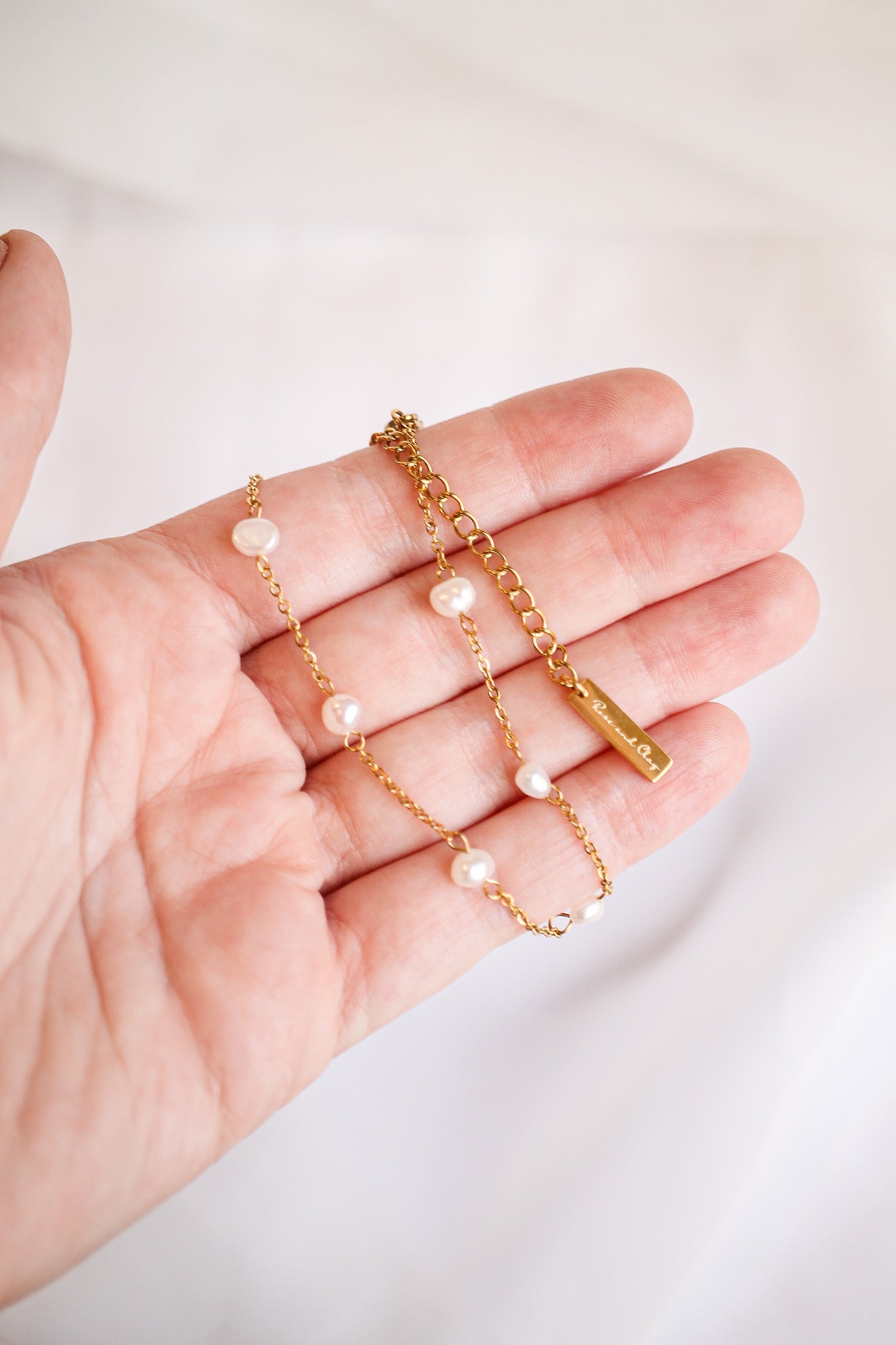 Evelynn Anklet in Freshwater Pearl