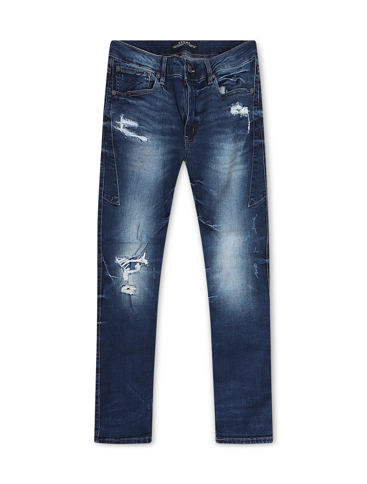 Krome Men's Slim Fit Denim Pants - Admiral Blue