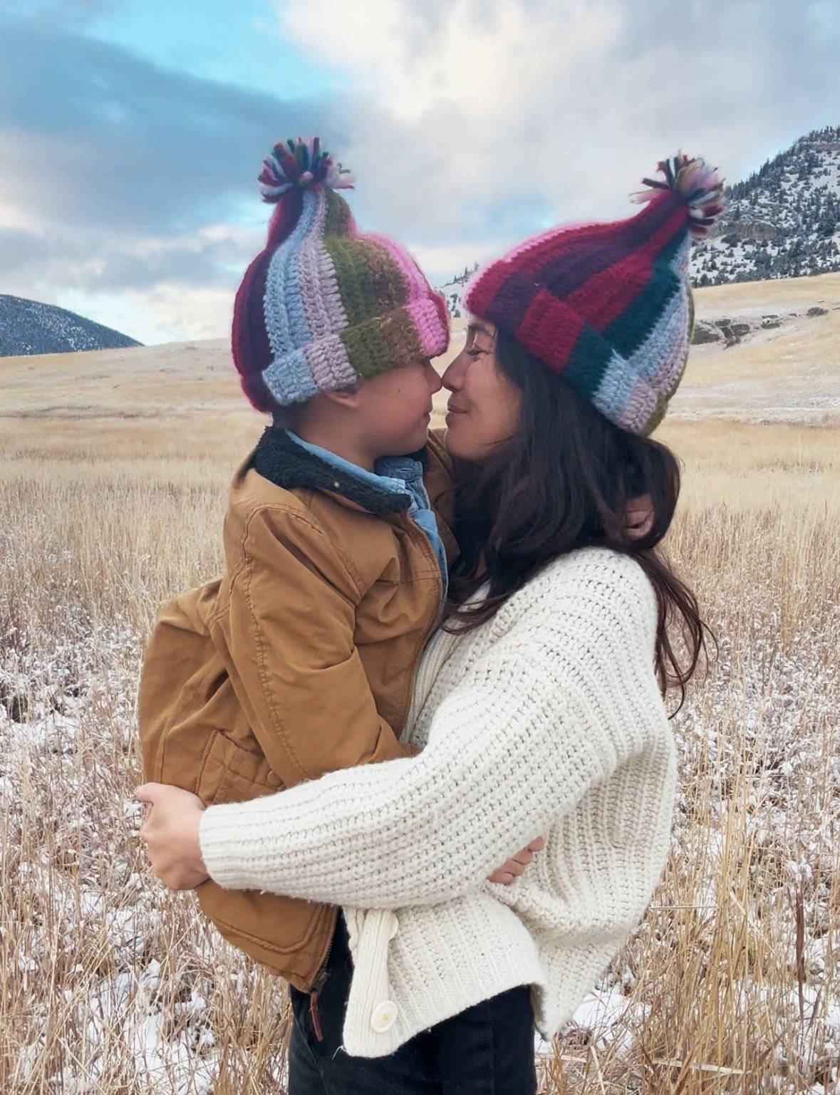 Kid's Alpaca Beanie - Mom's Rainbow