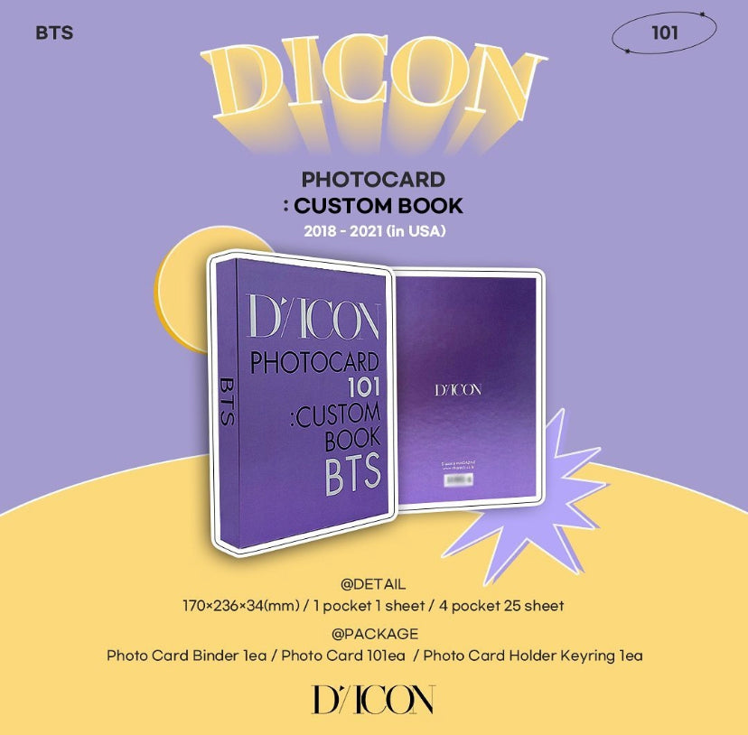 BTS D-Icon (Dicon) Photocard 101 : Custom Book
