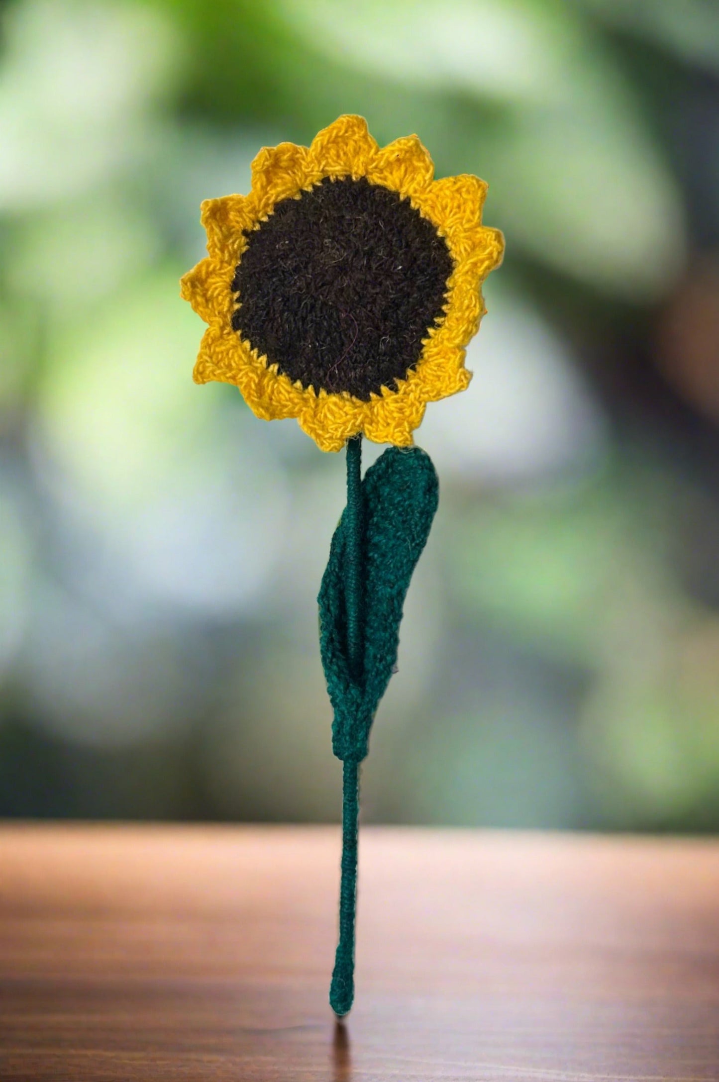 Handmade Fair Trade Wool Sunflower – Eco-Friendly, Crocheted, Unique Floral Decoration
