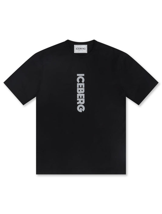 Iceberg Vertical Logo Tee - Black