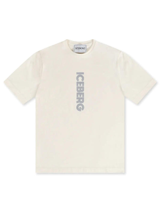 Iceberg Vertical Logo Tee - Cream