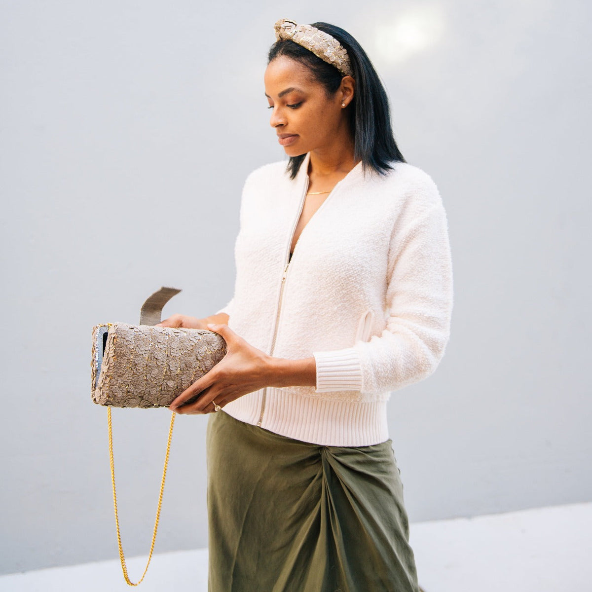 Gray Kitsch Clutch