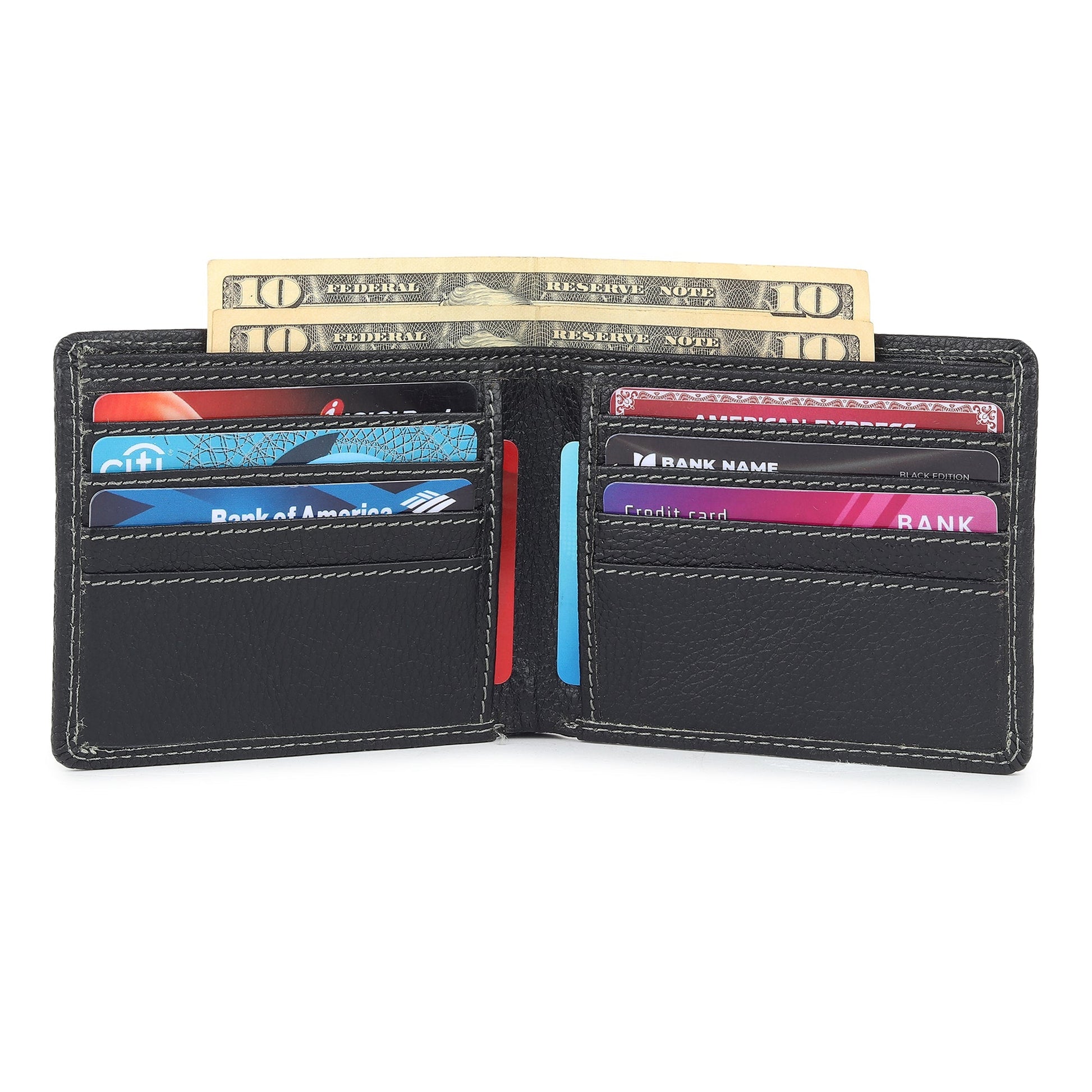Black Textured Leather Mens Wallet - Osadia Concept Store