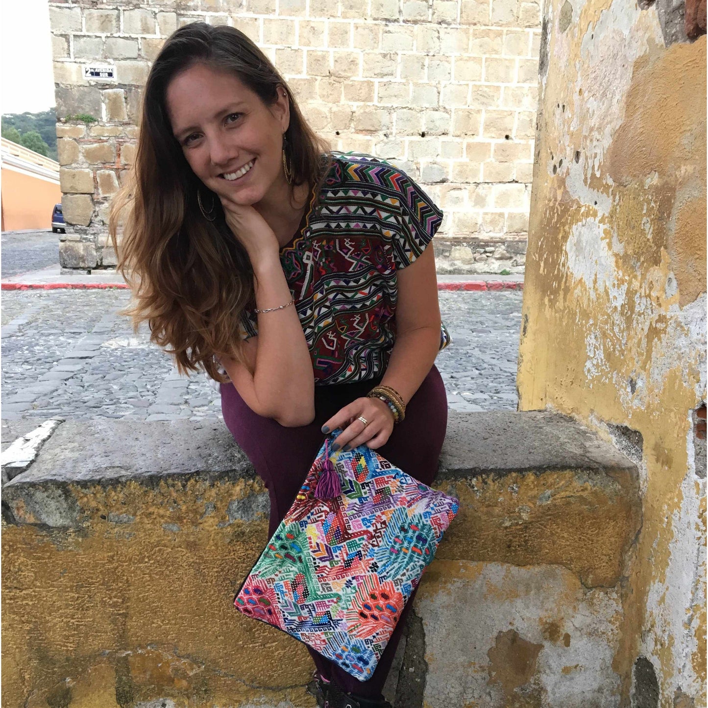 Maya Up-cycled Huipil Cosmetic One-of-a-Kind Bag (2XL) - Guatemala - Osadia Concept Store