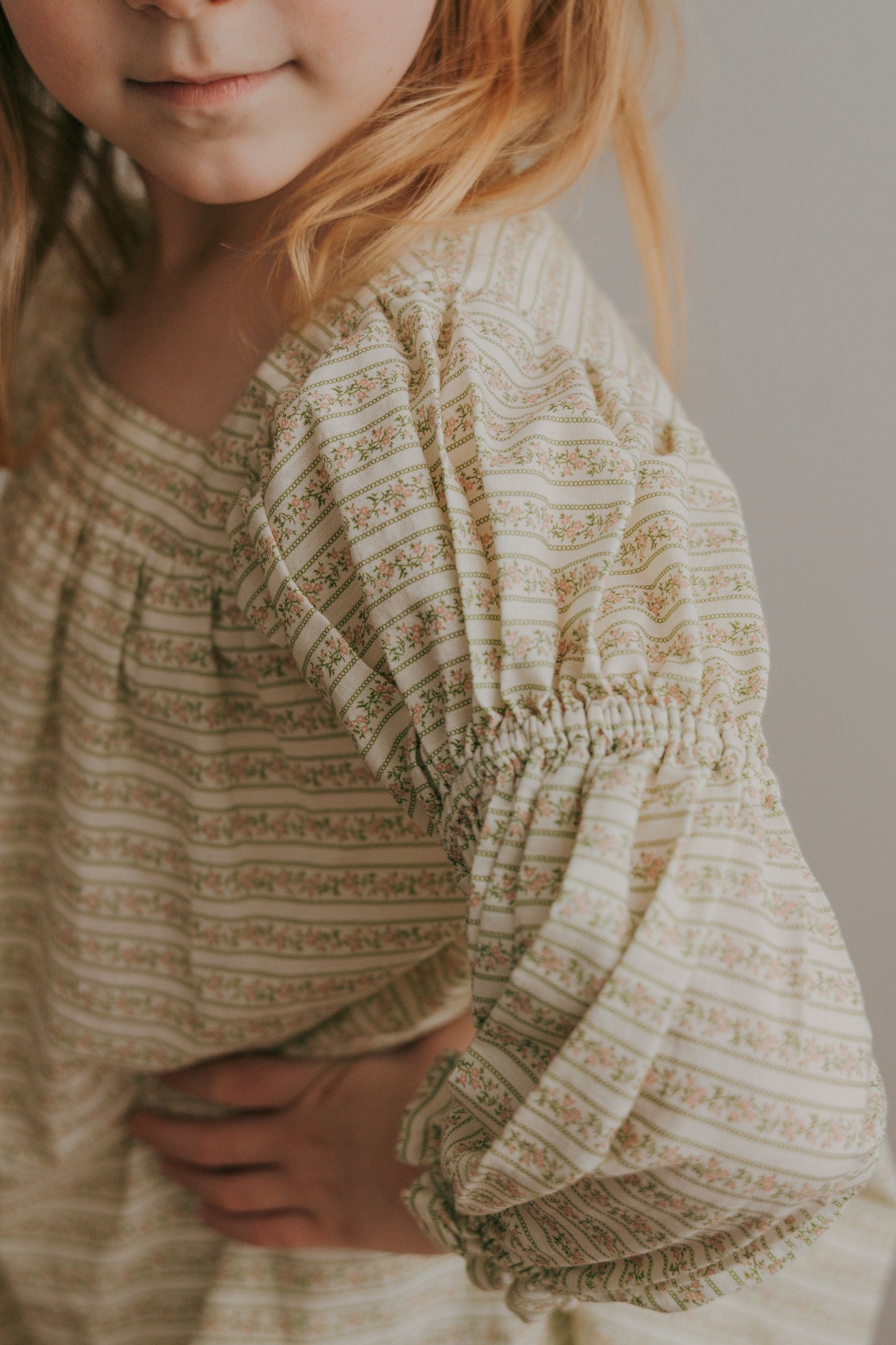 Fiona Dress- Blush Vine Stripe