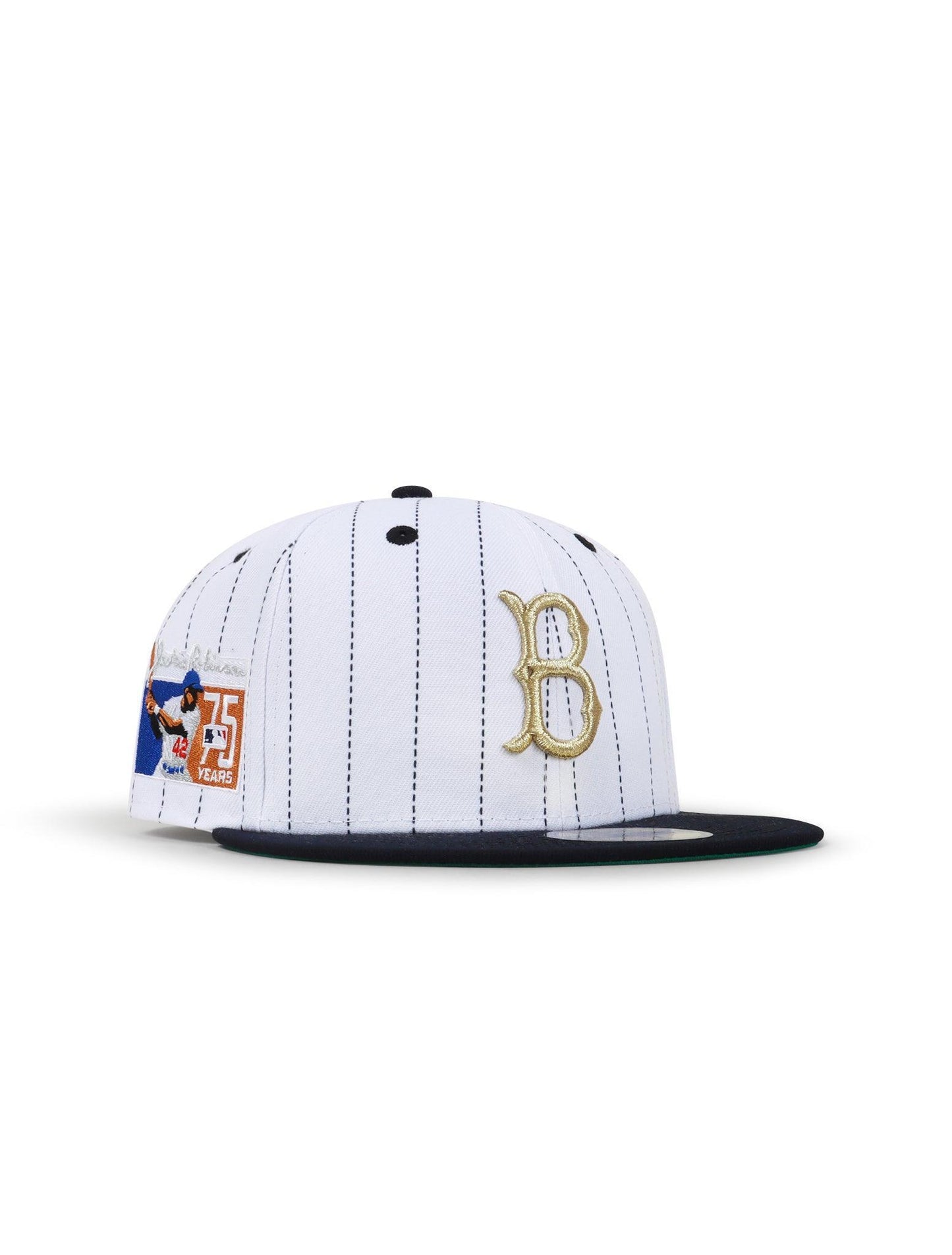 New Era 5950 Brooklyn Dodgers Jackie Robinson Hat - Stripe White