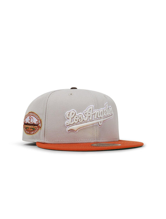 New Era 5950 Dodgers 50Th Anniversary Hat - Stone/Burnt Orange