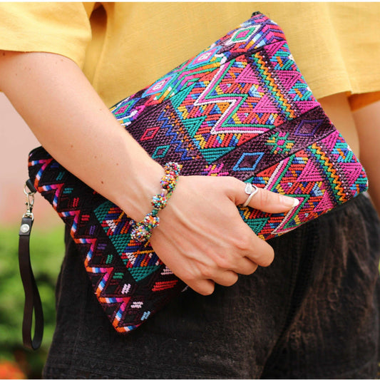 Gitana Huipil Upcycled Wristlet - Guatemala