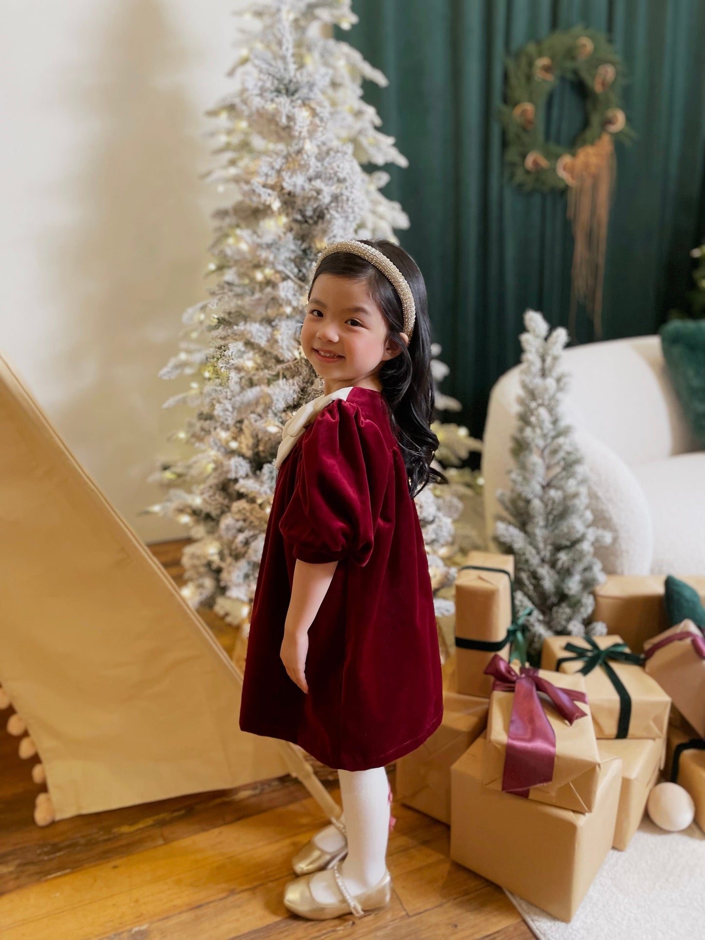 Rosemoor Dress |  Winterberry Red  Cotton Velvet