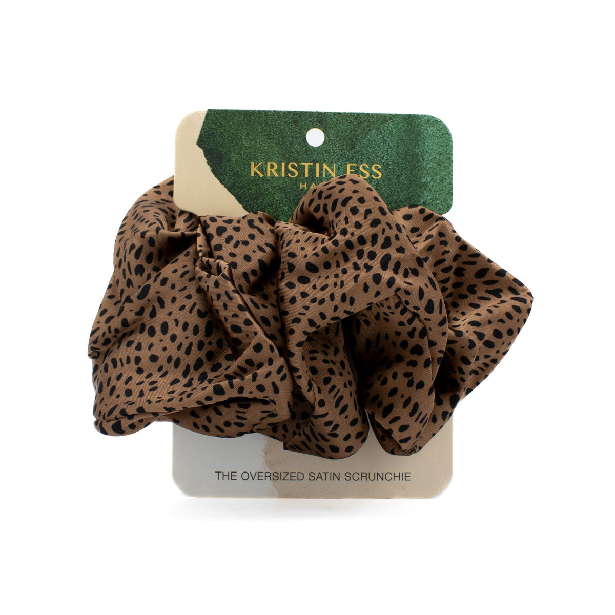 Kristin Ess Oversized Scrunchie in Cheetah - New