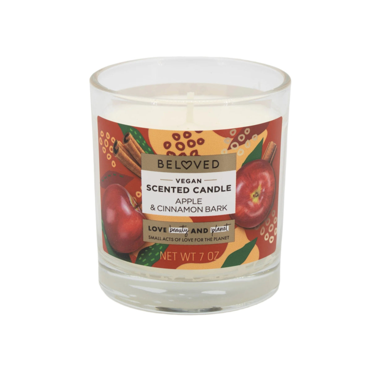 Beloved Vegan Scented Candle Apple & Cinnamon Bark 7oz - New