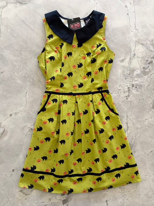 Black Cat Collared Dress