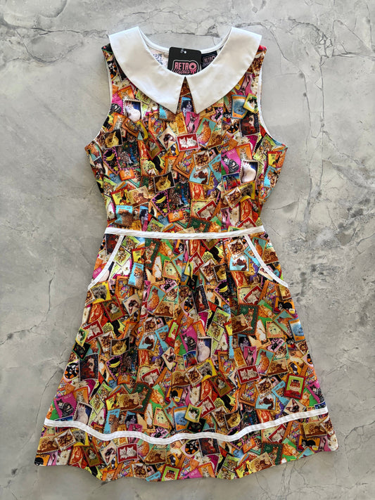 Cat Stamps Collared Dress