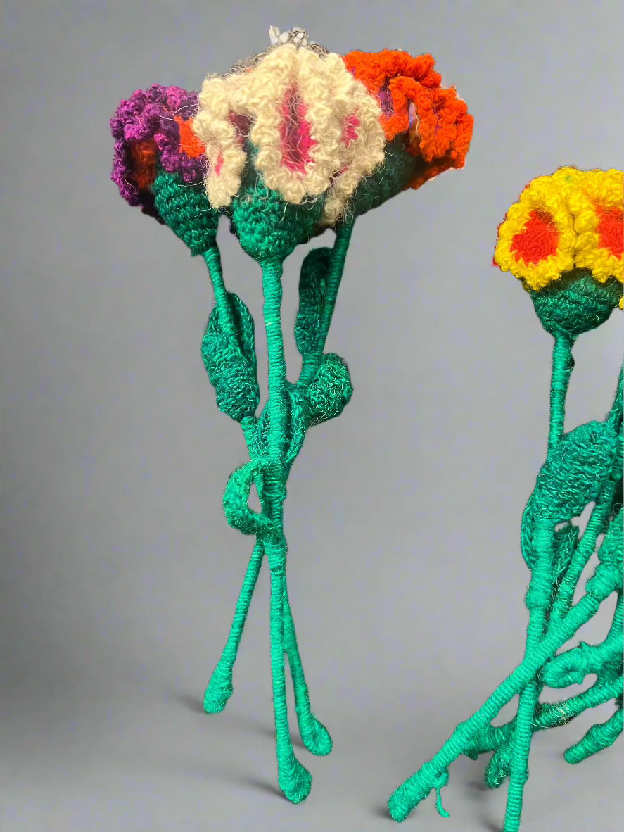 Handmade Fair Trade Wool Carnation – Eco-Friendly, Crocheted, Unique Floral Decoration