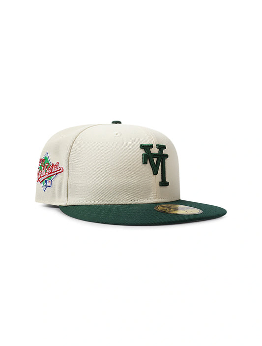 New Era 5950 Dodgers Upside Down LA World Series Hat - Chrome/Green