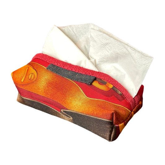 Red Harness Vintage Scarf Travel Tissue Pouch