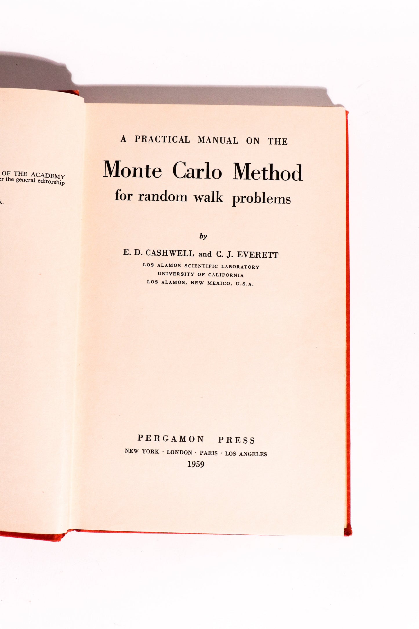 A Practical Manual on the Monte Carlo Method for Random Walk Problems — Cashwell & Everett, 1959