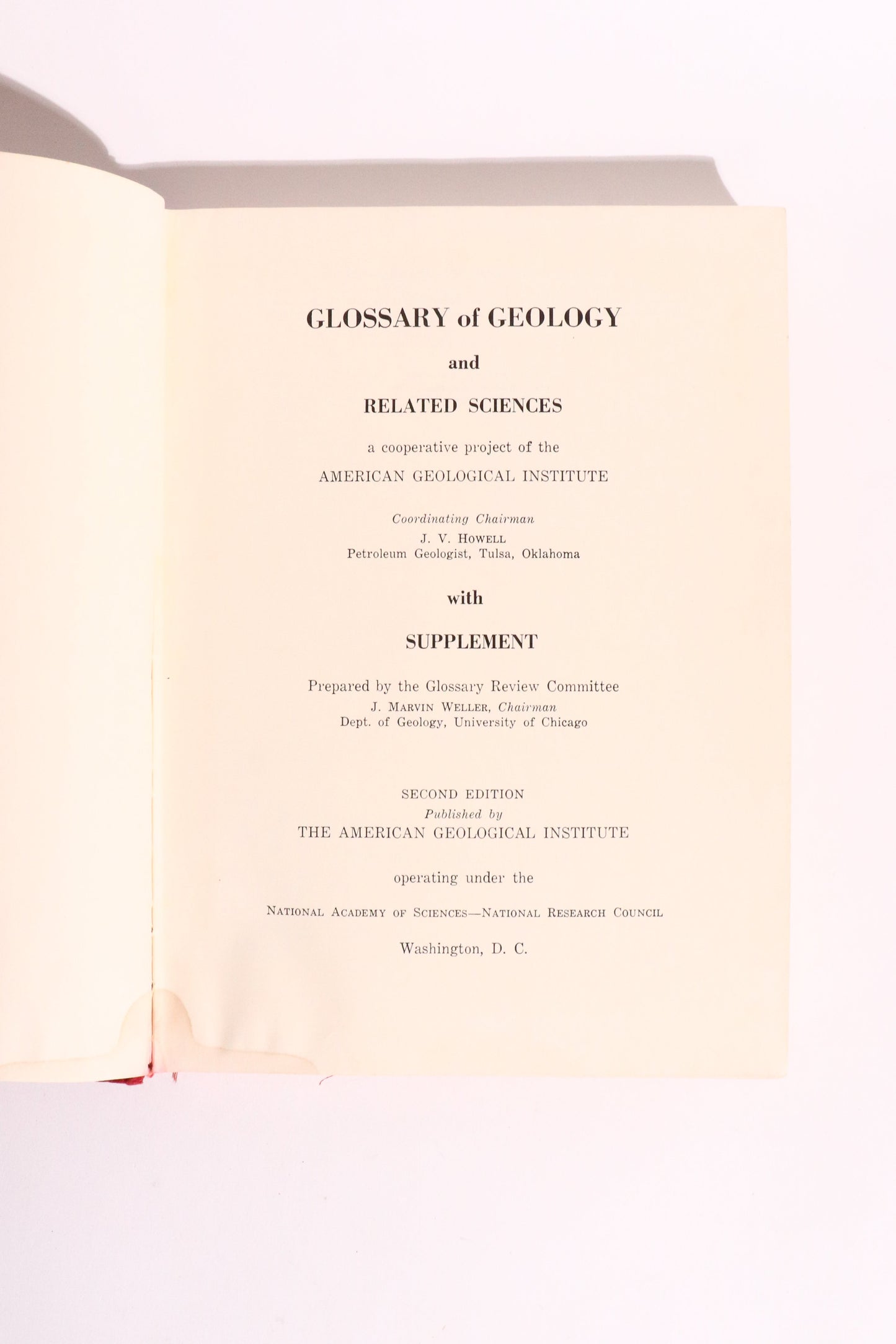 Glossary of Geology and Related Sciences w/ Supplement – American Geological Institute – 1962