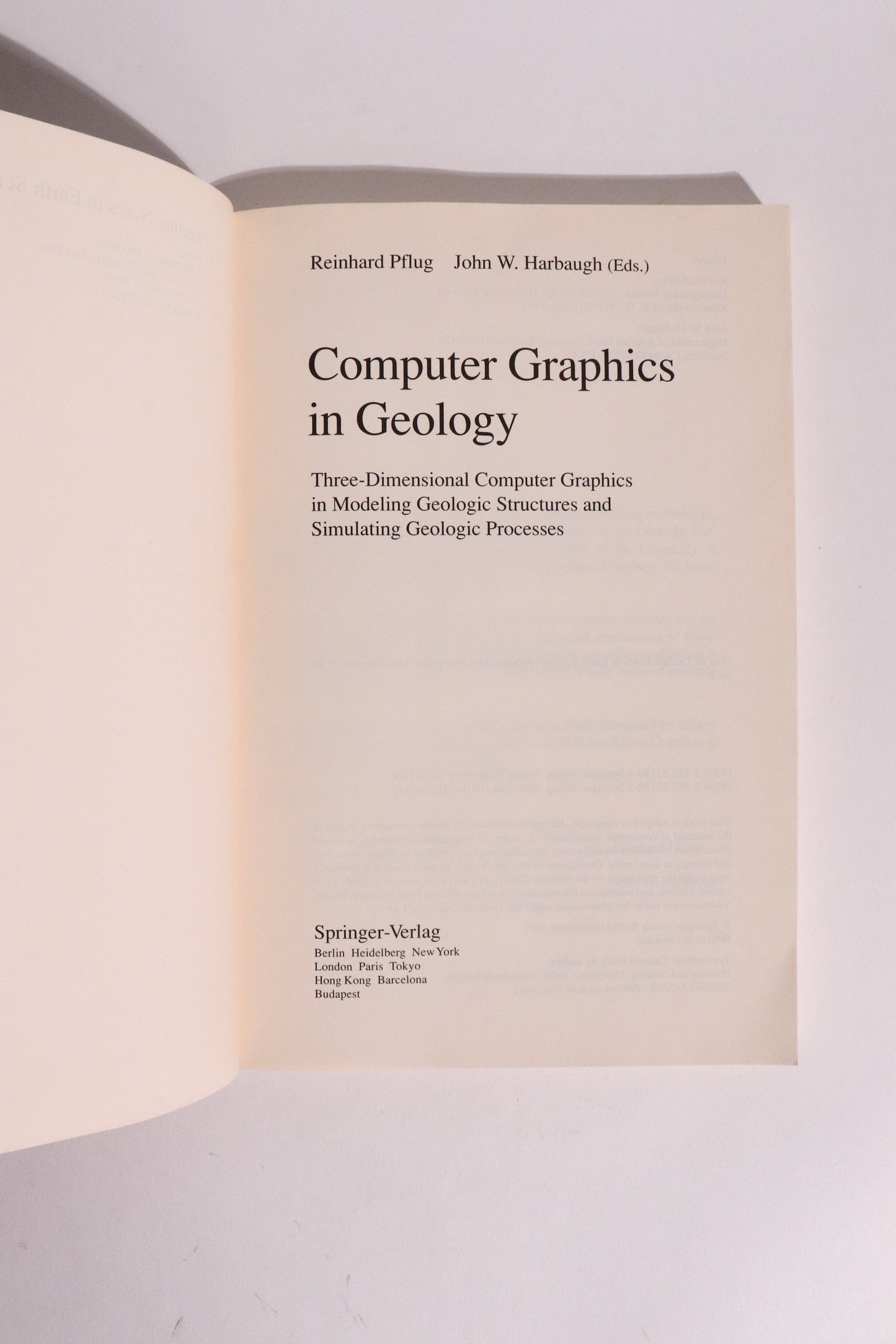 Computer Graphics in Geology – Pflug & Harbaugh – 1992 Springer Earth Sciences 41