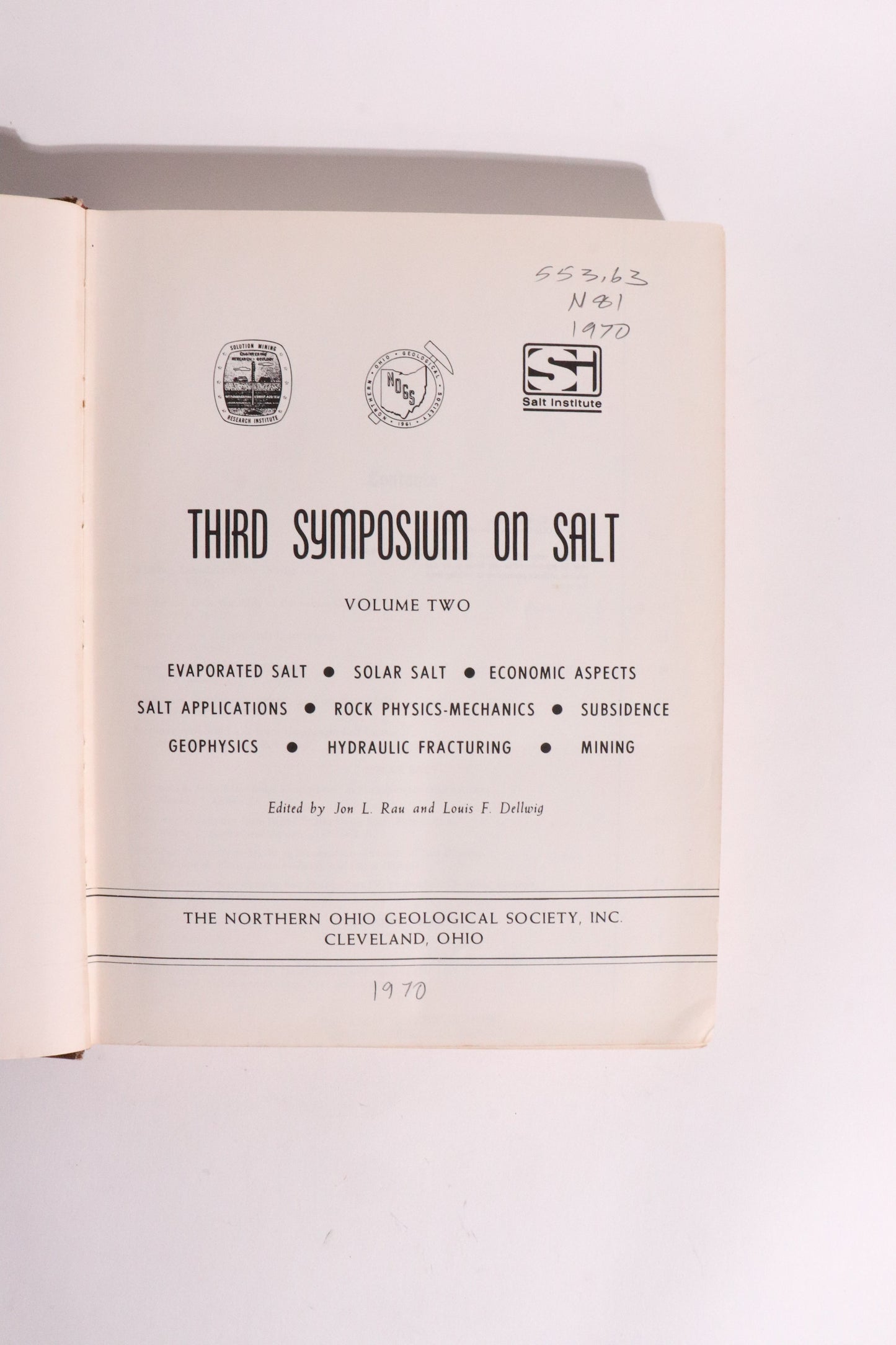 Third Symposium on Salt — Complete 2-Volume Set | Geology, Mining & Underground Storage, First Edition (1970)