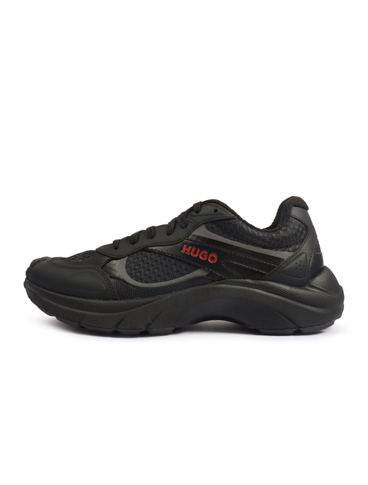 Hugo Boss Mens Trainers Leather Mesh - Black
