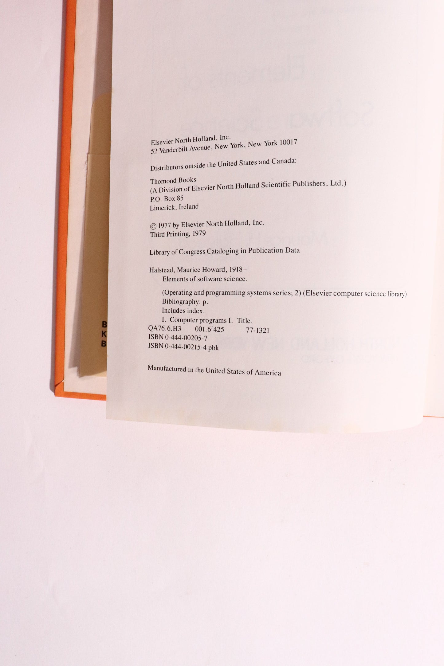 Elements of Software Science — Maurice H. Halstead, 1977 | Foundational Software Metrics & Programming Theory