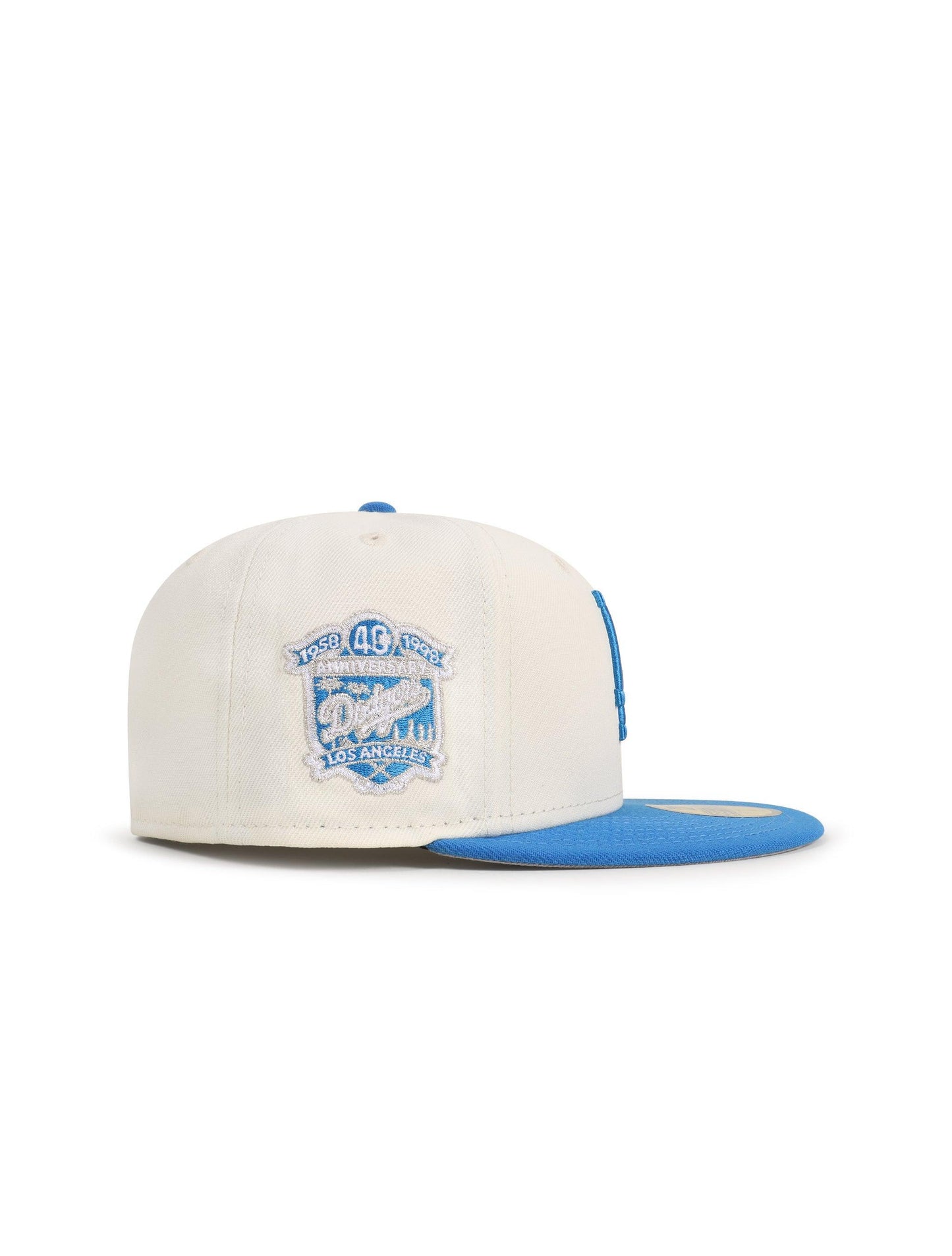 New Era 5950 Dodgers 40Th Anniversary Hat - Chrome/Southwest Blue