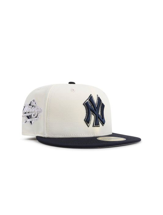 New Era 5950 New York Yankees World Series Patch Hat - Chrome/Navy