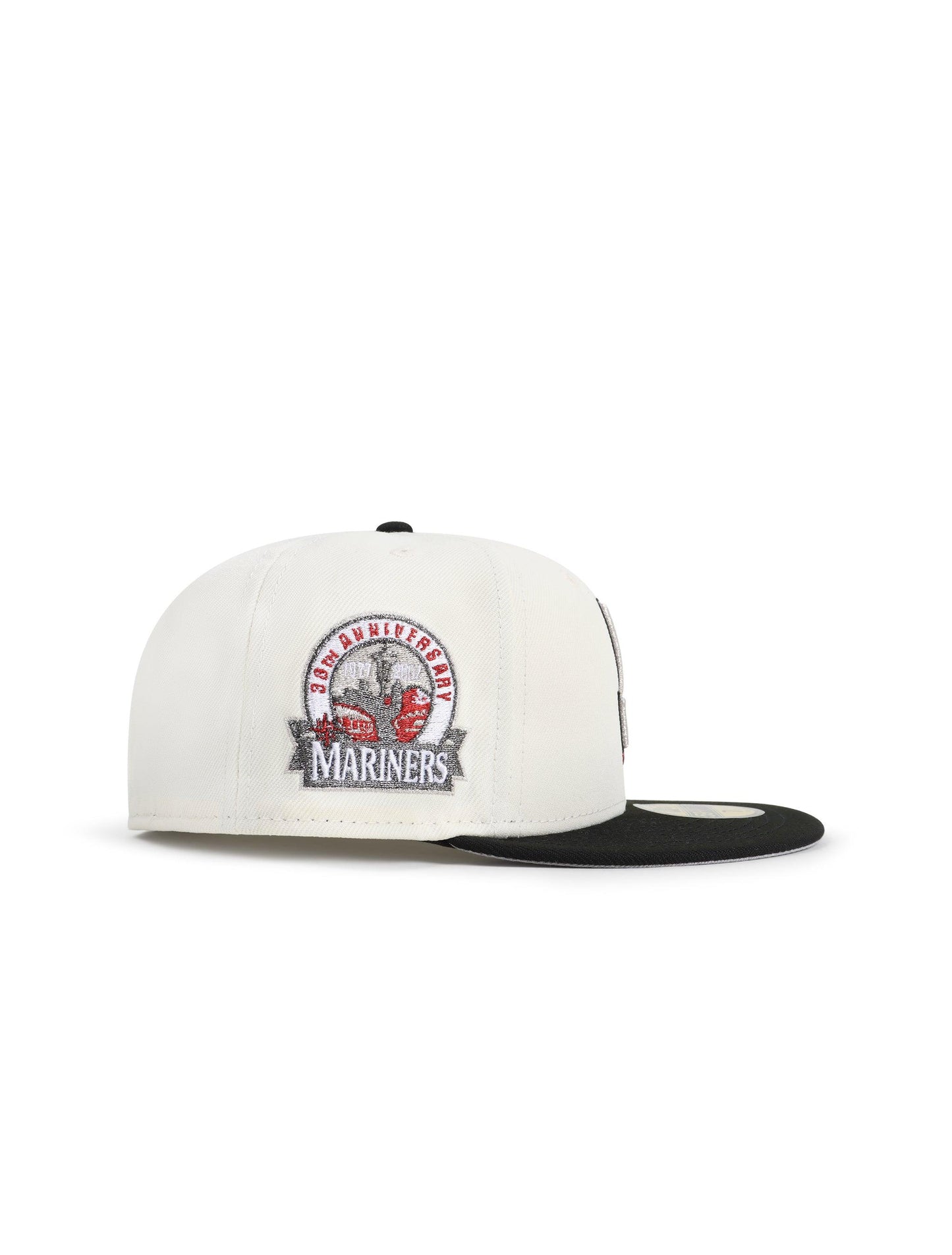 New Era 5950 Seattle Mariners 30th Anniversary Patch Hat - Chrome/Red