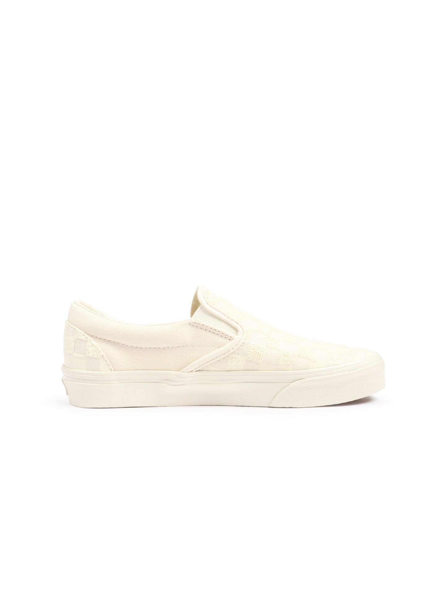Vans Big Kids Classic Slip-On Beaded - White Checkerboard