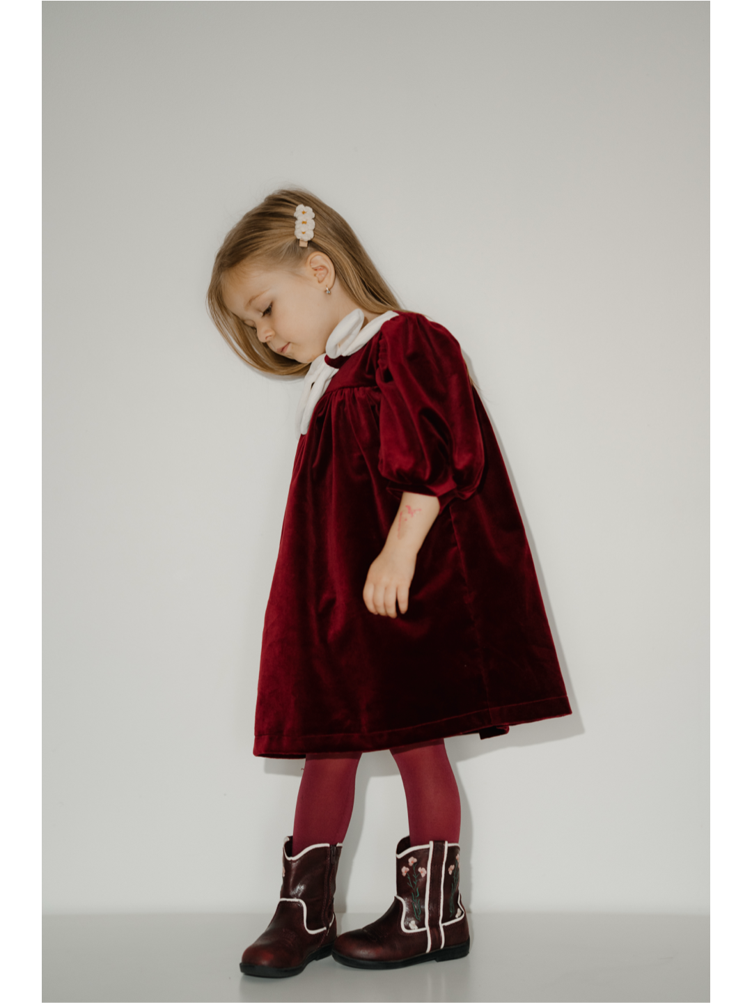 Rosemoor Dress |  Winterberry Red  Cotton Velvet
