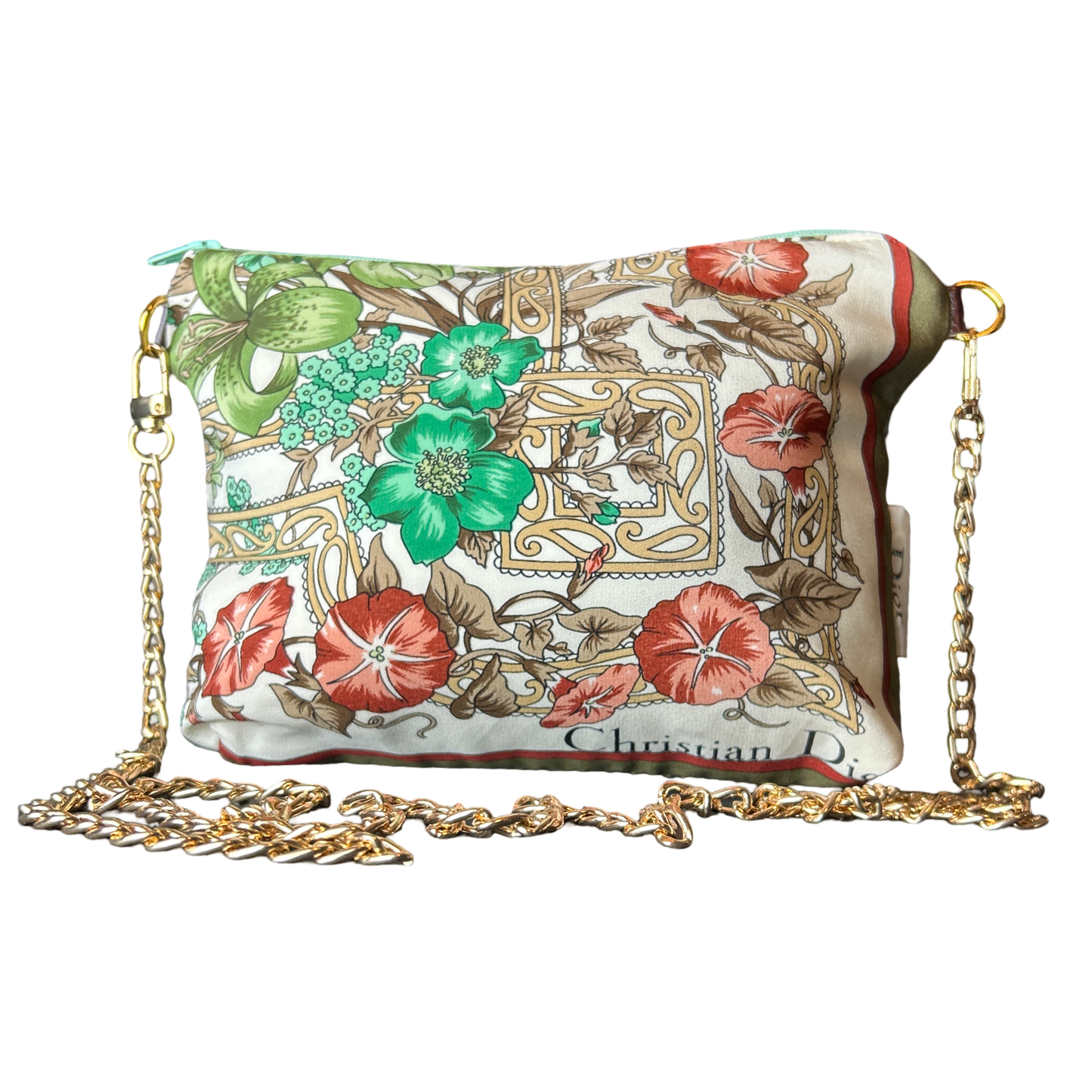 Garden Trellis Vintage Silk Scarf Crossbody Bag