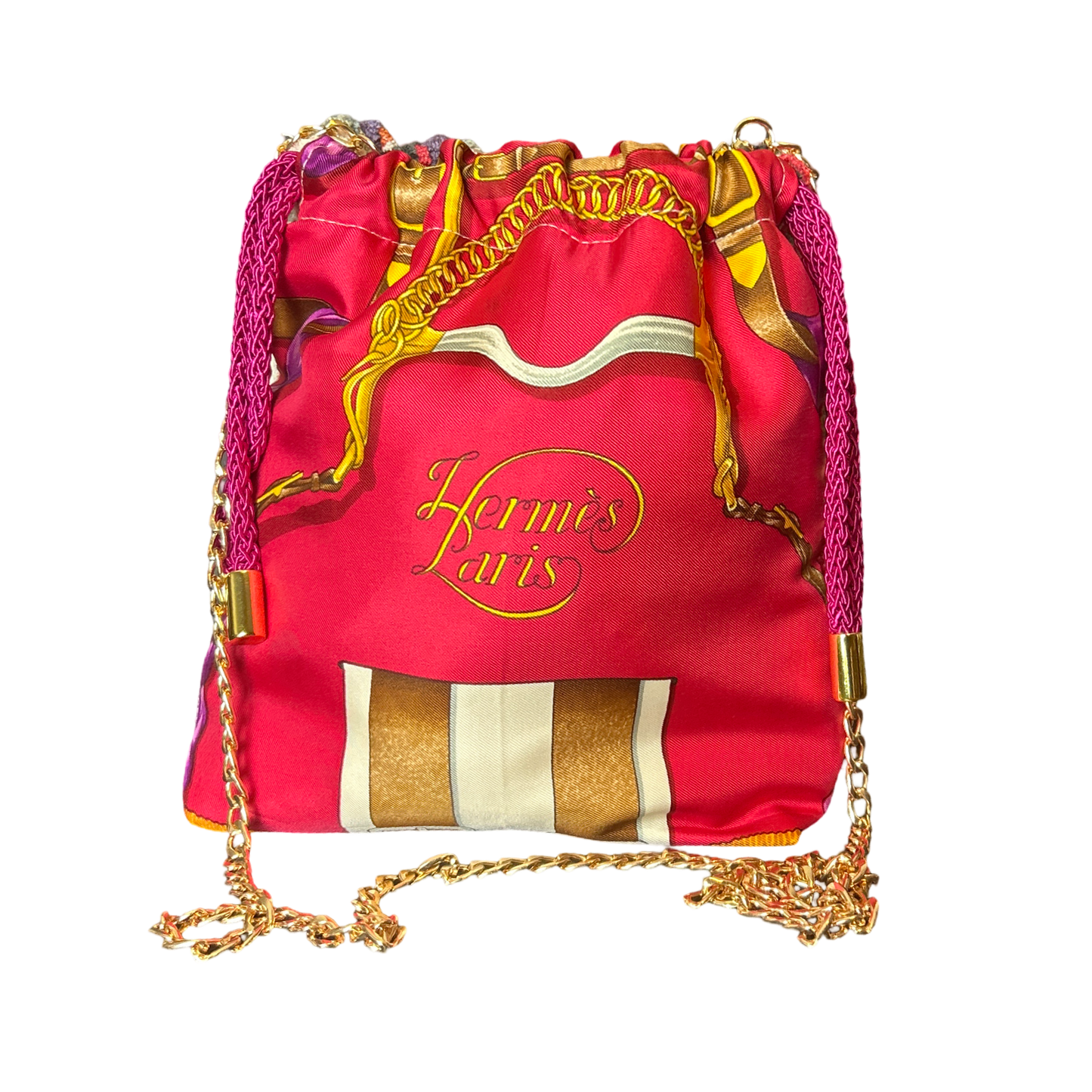 Grand Manege Vintage Scarf Drawstring Crossbody Bag