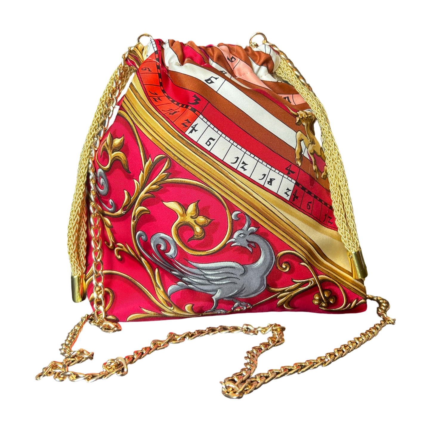 Astrologie Dies et Hore Vintage Scarf Drawstring Crossbody Bag
