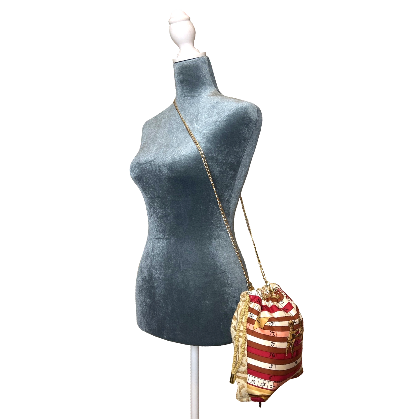 Astrologie Dies et Hore Vintage Scarf Drawstring Crossbody Bag